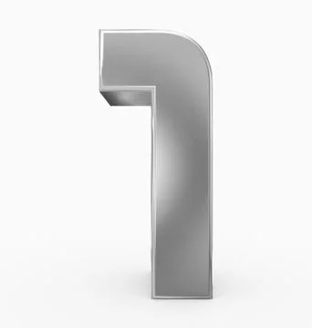 Number 1 3d cubic rounded silver isolated on white Stock Illustration