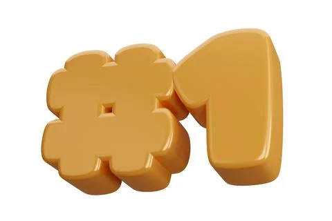 Number 1 3d render text phrase inscription Stock Illustration