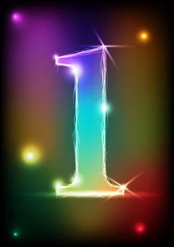 Number 1 Abstract Style Stock Illustration