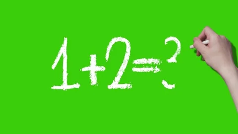 Number 1 Addition Exercise, Handwritten Animation, Green Background Stock Footage 287835386