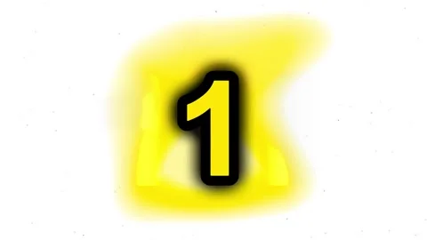 Number 1 animated 4k video clip on white background Stock Footage 320951228