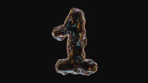 Number 1 animation isolated on black background Stock Footage 280357455