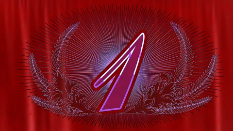 Number 1. Animation of the top ten numbers with alpha channel, background, loop. Vídeos de archivo 89288071
