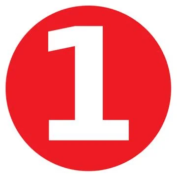 The Number 1 Big Red Dot Letters And Numbers White Capitalized Font On A Big  イラスト素材