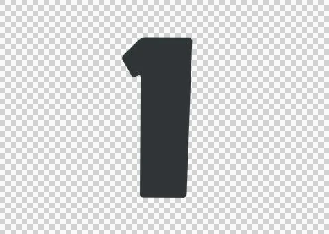 Number 1 Bold Sans Serif Font Standing typeface black Plain Stock Illustration