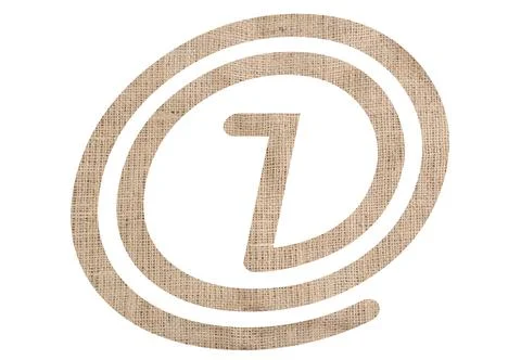 Number 1 with burlap texture on white background Stock Illustration
