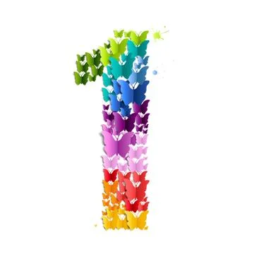 Number 1 From Butterfly Stock Illustration