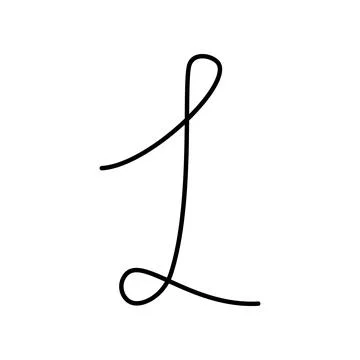 Number 1 continuous line. Number one Hand drawn Line Art design concept Stock Illustration