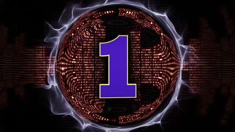 NUMBER 1 Explosive Music WAVE Number Transition Animation Stock Footage 335167622