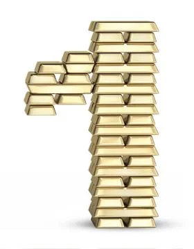 Number 1 from gold bars Ilustración de archivo