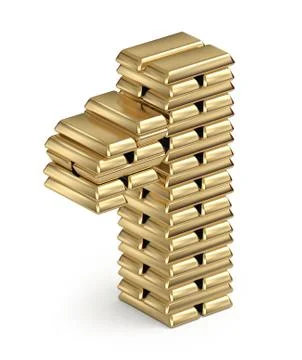 Number 1 from gold bars Ilustración de archivo