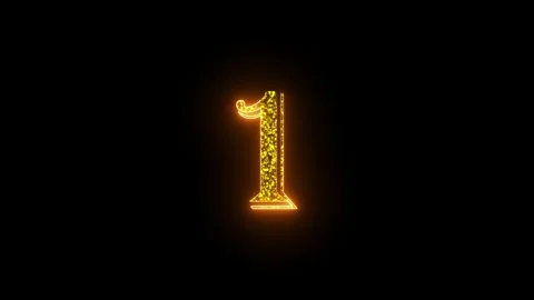 Number 1 Golden Text Animation. Luxury Shiny Glow Numbers Video stock 297754815