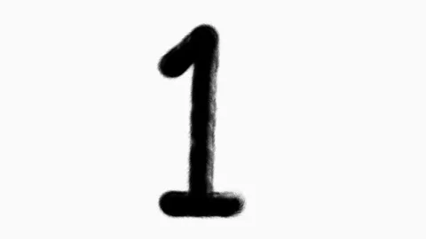 Number 1 Hand Drawn Animation With Brush Stroke Stock Footage 300296399