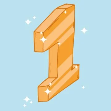 Number 1 icon. Vector illustration 3D figure 1. Stock Illustration