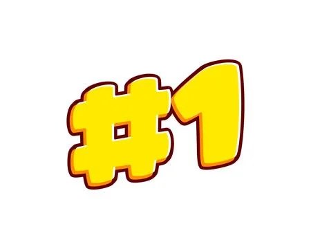 Number 1 isolated on white text effect design vector. Text or inscriptions in Illustrazione stock