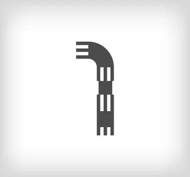 Number 1 linear modern logo. The letter is in the form of stripes. Stock Illustration