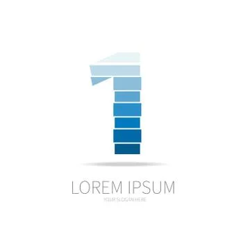 Number 1 logo design Stock Illustration