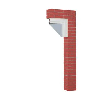 Number 1 made of bricks and fragment of window Stock Illustration