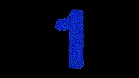 Number 1 made of cornflowers Stock Footage 73941766