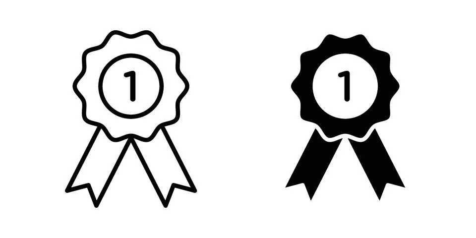Number 1 medal icon vector design. EPS10 Stock Illustration