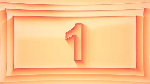 Number 1. Minimalistic embossed number with glittering lights. Stock Illustration