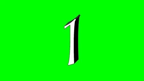 Number 1 one animation green screen .mot... | Stock Video | Pond5