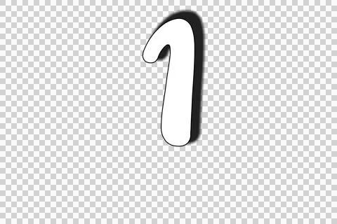 Number 1 one on transparent background Stock Illustration