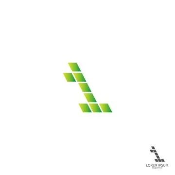 Number 1  square logo icon concept design 库存插图