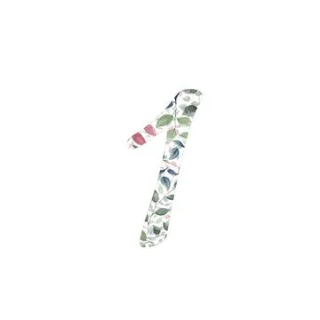 Number 1 for text design, holiday cards, decor and design of text messages, w Stockillustratie