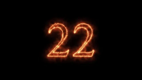 Number 1 to112 on fire animation Stock Footage 264148876