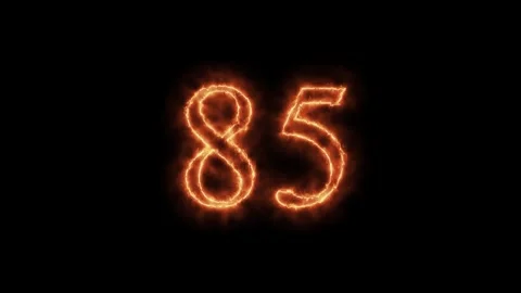Number 1 to112 on fire animation Stock Footage 264148885
