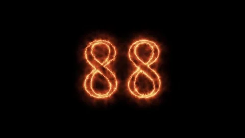 Number 1 to112 on fire animation Stock Footage 264148891