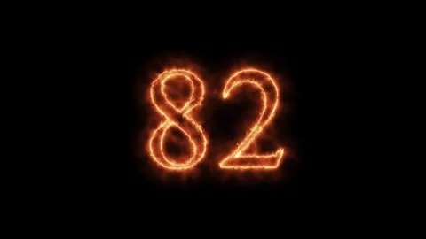 Number 1 to112 on fire animation Stock Footage 264148906