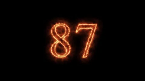 Number 1 to112 on fire animation Stock Footage 264148907
