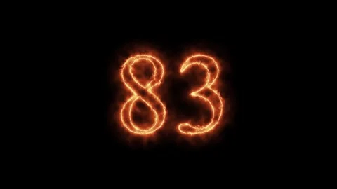 Number 1 to112 on fire animation Stock Footage 264148910