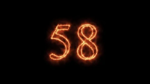 Number 1 to112 on fire animation Stock Footage 264148914