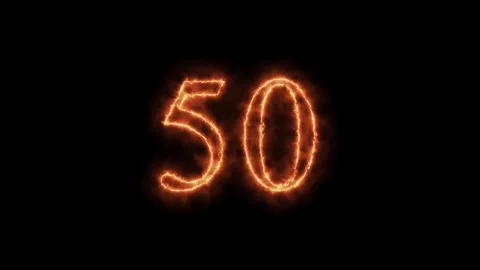 Number 1 to112 on fire animation Stock Footage 264148920