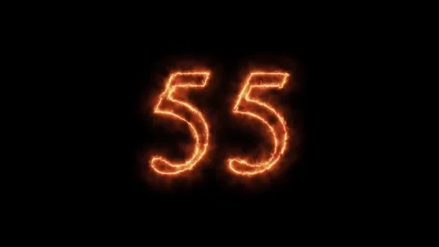 Number 1 to112 on fire animation Stock Footage 264148928