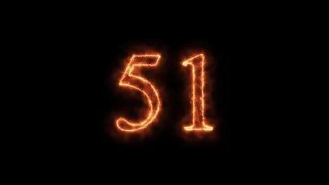 Number 1 to112 on fire animation Stock Footage 264148931