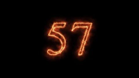 Number 1 to112 on fire animation Stock Footage 264148936
