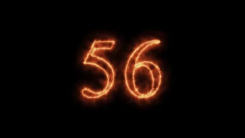 Number 1 to112 on fire animation Stock Footage 264148937
