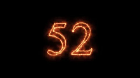 Number 1 to112 on fire animation Stock Footage 264148946