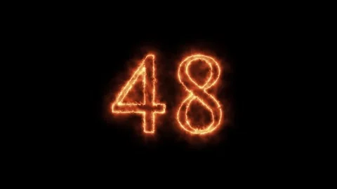 Number 1 to112 on fire animation Stock Footage 264148949