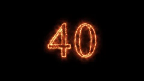 Number 1 to112 on fire animation Stock Footage 264148950