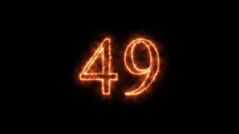Number 1 to112 on fire animation Stock Footage 264148963