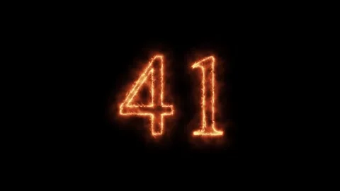 Number 1 to112 on fire animation Stock Footage 264148972