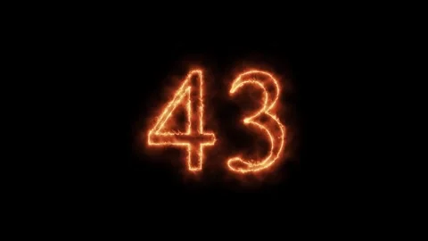 Number 1 to112 on fire animation Stock Footage 264148991