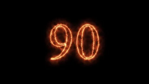 Number 1 to112 on fire animation Stock Footage 264149000