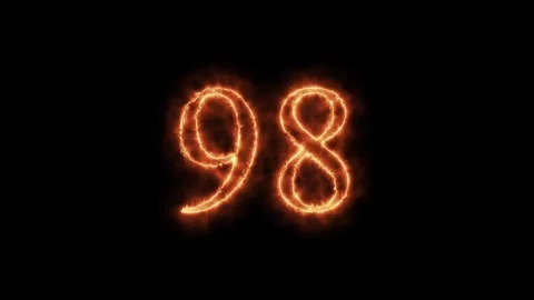 Number 1 to112 on fire animation Stock Footage 264149001