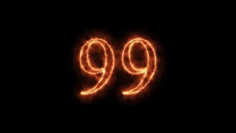 Number 1 to112 on fire animation Stock Footage 264149024